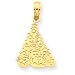 14k Polished Christmas Tree Pendant - JewelryWeb