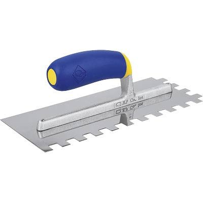 Q.E.P. 1/2in. Sq. Mega Grip Stainless Steel Notched Trowel