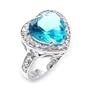 Jewelry - Heart Shape Sea Blue CZ Sterling Silver Ring