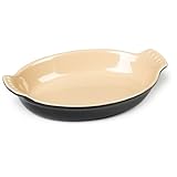 Le Creuset Stoneware Petite Oval Au Gratin Dish, Black Onyx