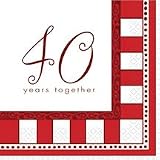 NEU RUBIN HOCHZEIT 40. Servietten 40 Years Together