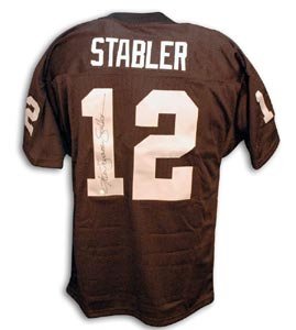 Ken Stabler Signed Raiders Throwback Black Jersey - Snake