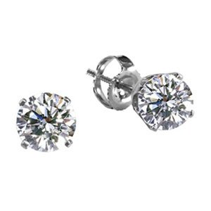 14k White Gold Diamond Screw Back Stud Earrings (1/4 ctw, SI-HI)