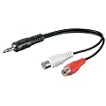 1.5m 2x Cinch Kupplung auf 3.5mm stereo Klinkenstecker