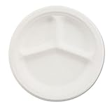 Chinet VISTACT - Paper Dinnerware, 3-Compartment Plate, 9-1 4 Diameter, White, 500 Carton by 