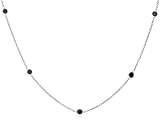 14k White Gold Black Diamond Station Necklace (2.2 cttw), 22