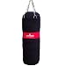 Canvas Kick Boxing Punch bag Filled martial Arts with Chain & bag mitts Black with Red Stripe 3ft