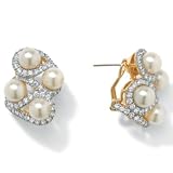 Sim. Pearl 18k/Sterling Silver Earrings