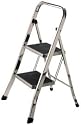 Polder Essential 2 Step Stool with Rails and Mats, Chrome/Black
