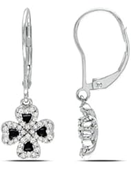 14k White Gold Accent Diamond Leverback Earrings (0.693 Cttw, G-H Color, I1-I2 Clarity)