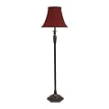 Resin Floor Lamp with Shade - Bronze Finished/ Red