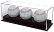 BCW Deluxe Acrylic Triple (3) Baseball Holder Display - Sports Memoriablia Display Case - Sportscards Collecting Supplies