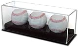 BCW Deluxe Acrylic Triple (3) Baseball Holder Display - Sports Memoriablia Display Case - Sportscards Collecting Supplies