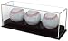 BCW Deluxe Acrylic Triple (3) Baseball Holder Display - Sports Memoriablia Display Case - Sportscards Collecting Supplies