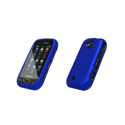 Best Price Premium Blue Rubberized Snap-On Cover Hard Case Cell Phone Protector for Samsung Reality U820 [Accessory Export Brand Packaging]