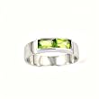 Sterling Silver Baby Ring with Peridot CZ - Sizes: 1-4