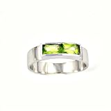 Sterling Silver Baby Ring with Peridot CZ - Sizes: 1-4