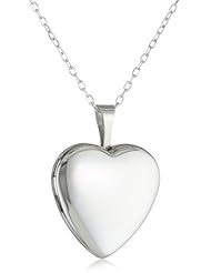 Momento Lockets Sterling Silver Heart Shaped Locket Necklace