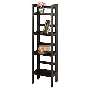 Winsome Wood Folding 4-Tier Shelf, Black