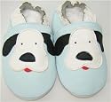 Soft Leather Baby Shoes 12-18 Months Blue Puppy Design