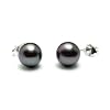 AugustinaJewelry Freshwater Cultured 7-7.5mm Black Pearl Earrings with Silver Mount
