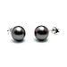 AugustinaJewelry Freshwater Cultured 7-7.5mm Black Pearl Earrings with Silver Mount