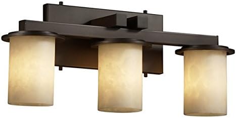 Justice Design Group - Clouds Collection - Dakota Straight-Bar Bath Bar - Cylinder with Flat Rim - Dark Bronze Finish