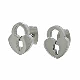 Surqical Steel Heart Lock Earrings