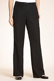 Linen Blend Straight Leg Trousers
