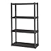 Sterilite 4-Shelf Plastic Storage Rack, Heavy Duty Shelving Unit for Garage, Gray