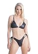 Faux Leather O-Ring Bikini Top Sexy Lingerie Intimate Apparel