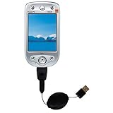 Retractable USB Cable for the Orange SPV M1000 with Power Hot Sync and Charge capabilities - Gomadic Brand w/ TipExchange Technology
