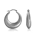 Sterling Silver Thick Oval Hoop Earrings
