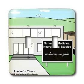 Rich Diesslins Funny Medicine Cartoons - School Of Neurology - Light Switch Covers - double toggle switch