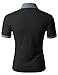 Doublju Mens chest mock pocket point short sleeve Slim Fit polo shirts