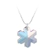 Snowflake Swarovski Elements Pendant on Sterling Silver Bead Chain - 18"