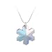 Snowflake Swarovski Elements Pendant on Sterling Silver Bead Chain - 18"