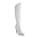 SEDUCE 5 Inch Cuffed Knee Boot, 1/2 Inside Zip White Leather Pleaser