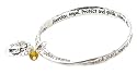 Bracelet - B148 - Bangle Style - Inscribed with "Guardian Angel. Protect and Guide, Always Stay by my Side" ~ Silver Tone Metal