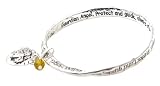 Bracelet - B148 - Bangle Style - Inscribed with Guardian Angel. Protect and Guide, Always Stay by my Side ~ Silver Tone Metal