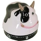 Novelty Chicken or Cow Fun Design Kitchen Timer French Design, Cow