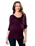 A Pea in the Pod Collection: Velvet 3/4 Sleeve Deep V-neck Empire Waist Maternity T Shirt