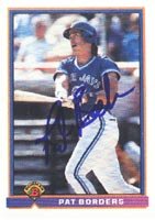 Pat Borders, Toronto Blue Jays, 1991 Bowman Autographed Card