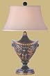 Asian Furniture & D&eacute;cor - 24" Fine Black Lacquer Wood Trophy Jar Decorative Bedside Lamp
