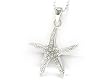 White Gold Plated Starfish with Crystals Pendant Necklace Fashion Jewelry
