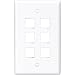 6 Port Wall Plate White