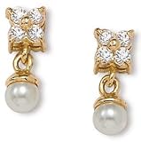 Sim. Pearl/DiamonUltra™ Cubic Zirconia Earrings