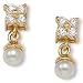 Sim. Pearl/DiamonUltra&trade; Cubic Zirconia Earrings