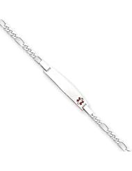 Sterling Silver Childrens Medical ID Bracelet w/Figaro Length 6"