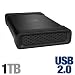 Western Digital Elements 1 TB USB 2.0 Desktop External Hard Drive WDE1UBK10000N (Black)